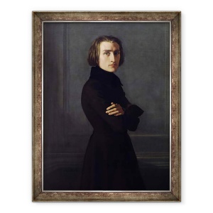 Tablou inramat - Henri Lehmann - Portretul lui Franz Liszt 1811-86 1839, 60 x 80 cm