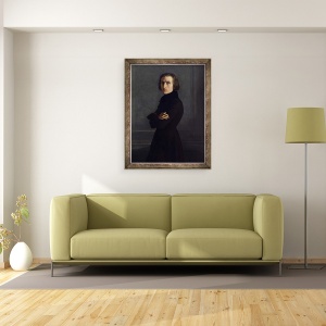 Tablou inramat - Henri Lehmann - Portretul lui Franz Liszt 1811-86 1839, 70 x 90 cm - Img 2