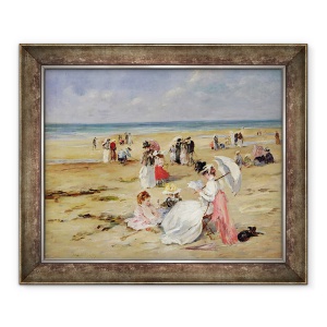 Tablou inramat - Henri Michel-Levy - Plaja la Courseulles, 50 x 60 cm