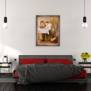 Tablou inramat - Henry Le Jeune - Scrisoarea de dragoste, 60 x 80 cm - Img 3