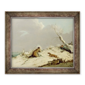 Tablou inramat - Henry Thomas Alken - Tragere Duck in timpul iernii, 50 x 60 cm
