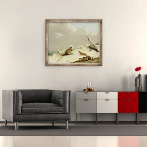 Tablou inramat - Henry Thomas Alken - Tragere Duck in timpul iernii, 50 x 60 cm - Img 2