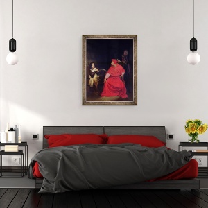 Tablou inramat - Hippolyte Delaroche - Ioana dArc 1412-31 si Cardinalul de Winchester in 1431, 60 x 80 cm - Img 3