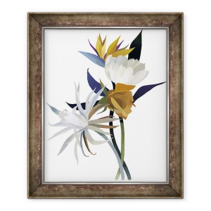 Tablou inramat - Hiroyuki Izutsu - O floare imaginara cu o baza alba., 50 x 60 cm