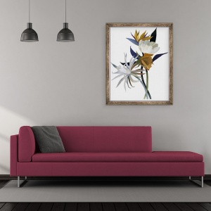 Tablou inramat - Hiroyuki Izutsu - O floare imaginara cu o baza alba., 50 x 60 cm - Img 2