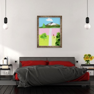 Tablou inramat - Hiroyuki Izutsu - Pink Hill, 70 x 90 cm - Img 3