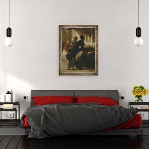 Tablou inramat - Honore Daumier - in afara magazinului vanzatorului de tiparire, 70 x 90 cm - Img 3