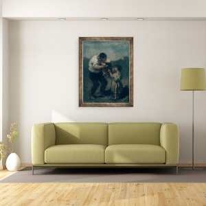 Tablou inramat - Honore Daumier - Sarutul, 70 x 90 cm - Img 2