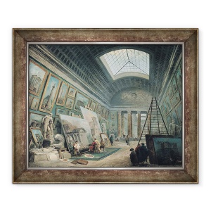 Tablou inramat - Hubert Robert - O galerie muzeala cu arta romana antica, 50 x 60 cm