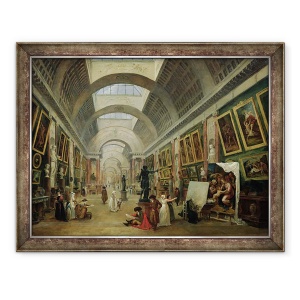 Tablou inramat - Hubert Robert - Vedere la Marea Galerie a Luvru, 60 x 80 cm