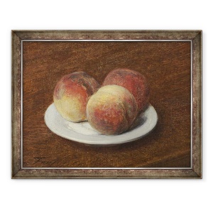 Tablou inramat - Ignace Henri Jean Fantin-Latour - Trei piersici pe o farfurie, 70 x 90 cm