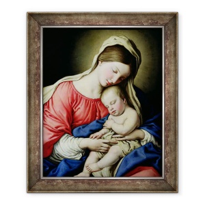 Tablou inramat - Il Sassoferrato - Virgin si Copil, 50 x 60 cm