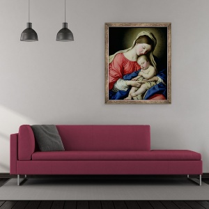 Tablou inramat - Il Sassoferrato - Virgin si Copil, 50 x 60 cm - Img 2