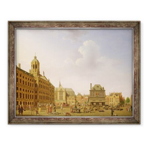 Tablou inramat - Isaak Ouwater - Piata Dam - Amsterdam, 60 x 80 cm