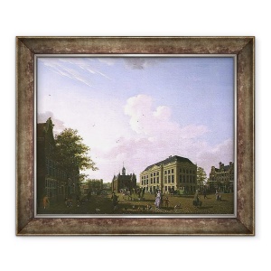 Tablou inramat - Isaak Ouwater - Vedere pe Leidse plein in Amsterdam, 50 x 60 cm