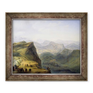 Tablou inramat - Ivan Fyodorovich Alexandrovsky - Tabara militara rusa din Daghestan, 50 x 60 cm