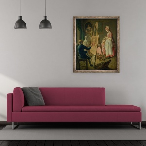Tablou inramat - Ivan I. Firsov - Tanarul artist, 50 x 60 cm - Img 2