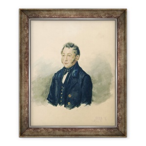 Tablou inramat - Ivan Nikolayevich Terebenev - Portretul lui Faddey Venediktovich Bulgarin, 70 x 85 cm