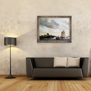 Tablou inramat - Jacob Salomonsz. Ruysdael - Antrenor de apa, 70 x 90 cm - Img 3