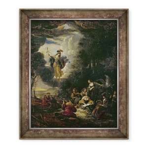 Tablou inramat - Jacob Willemsz de Wet - Athena viziteaza muzele, 50 x 60 cm