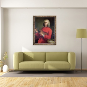 Tablou inramat - Jacques Andre Joseph Camelot Aved - Jean-Philippe Rameau 1683-1764 cu o vioara, 70 x 90 cm - Img 2