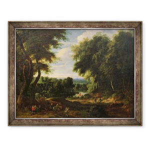 Tablou inramat - Jacques d' Arthois - Drumul spre Boitsfort de la Auderghem si Lacul Zece Reuken, 70 x 90 cm