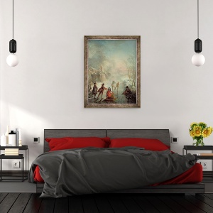 Tablou inramat - Jacques de Lajoue - Iarna, 60 x 80 cm - Img 3