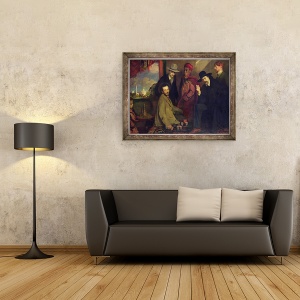 Tablou inramat - Jacques-Emile Blanche - Andre Gide 1869-1951 si prietenii sai de la Cafe Maure din Expozitia Universelle din 1900, 70 x 90 cm - Img 2