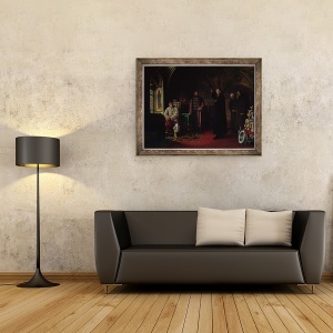 Tablou inramat - Jakov Prokopyevich Turlygin - Mitropolitul Filip al Moscovei 1507-90 cu tarul Ivan cel Groaznic 1530-84, 70 x 90 cm - Img 2