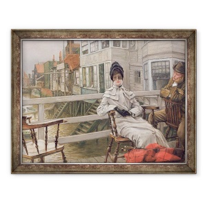 Tablou inramat - James Jacques Joseph Tissot - Asteptand feribotul, 70 x 90 cm