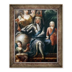 Tablou inramat - James Thornhill - George I si nepotul sau, Printul Frederick, 70 x 85 cm