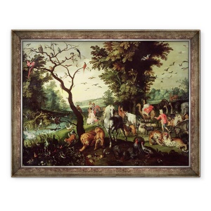 Tablou inramat - Jan Brueghel the Elder - Animalele care intra in Arca lui Noe, 60 x 80 cm
