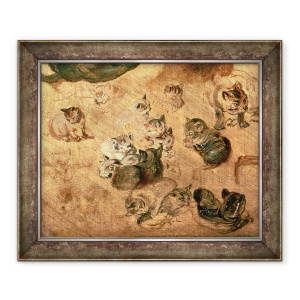 Tablou inramat - Jan Brueghel the Elder - Studiul pisicilor, 50 x 60 cm