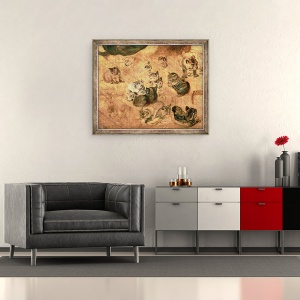 Tablou inramat - Jan Brueghel the Elder - Studiul pisicilor, 50 x 60 cm - Img 2