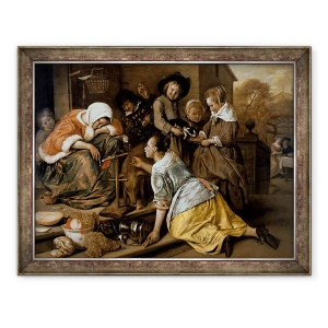 Tablou inramat - Jan Havicksz Steen - Efectele necumpatarii, 70 x 90 cm