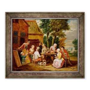 Tablou inramat - Jan Havicksz. Steen - in afara hanului, 50 x 60 cm