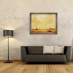 Tablou inramat - Jan Josephsz van Goyen - Vedere la vechiul Maas, 70 x 90 cm - Img 2