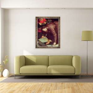 Tablou inramat - Jan Sanders van Hemessen - Hristos si femeia luate in adulter ulei pe panou, 60 x 80 cm - Img 2
