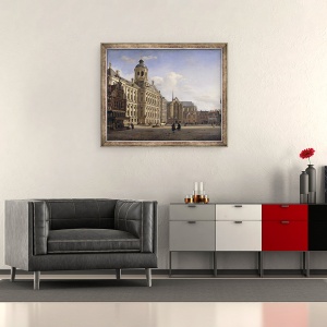 Tablou inramat - Jan van der Heyden - Noua Primarie, Amsterdam, 70 x 85 cm - Img 2