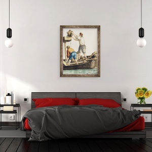 Tablou inramat - Jan van Grevenbroeck - Boatmen toarna apa proaspata in conducte, 60 x 80 cm - Img 3