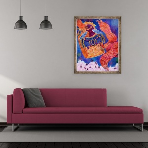 Tablou inramat - Jane Tattersfield - Ram si Sita, 1999, 50 x 60 cm - Img 2