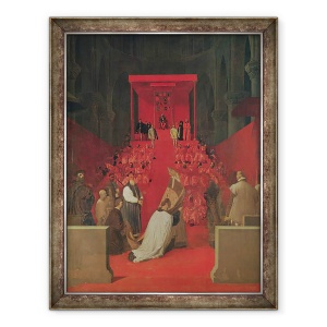 Tablou inramat - Jean Auguste Dominique Ingres - Fernando Alvarez de Toledo 1508-82 al treilea Duce de Alba in Catedrala Sfantul Gudule, 70 x 90 cm