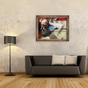 Tablou inramat - Jean Auguste Dominique Ingres - Studiu Figura pentru Martiriul Sfantului Simfonic ulei pe panou, 70 x 90 cm - Img 2