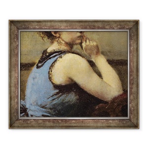 Tablou inramat - Jean Baptiste Camille Corot - Femeia in albastru, 50 x 60 cm