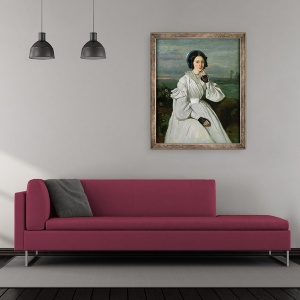 Tablou inramat - Jean Baptiste Camille Corot - Portret De Louise Claire Sennegon, viitoarea Madame Charmois, 50 x 60 cm - Img 2