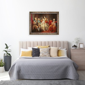 Tablou inramat - Jean Baptiste Charpentier - Familia Penthievre sau Cupa de Ciocolata, 60 x 80 cm - Img 3