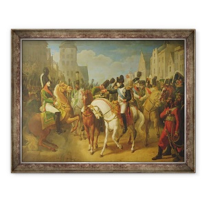 Tablou inramat - Jean Baptiste Debret - Napoleon Bonaparte 1769-1821 Decorarea Grenadierului Lazareff la Tilsit, 60 x 80 cm