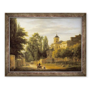 Tablou inramat - Jean Baptiste Gabriel Langlace - Vedere a Bisericii Ville dAvray in c.1820, 60 x 80 cm