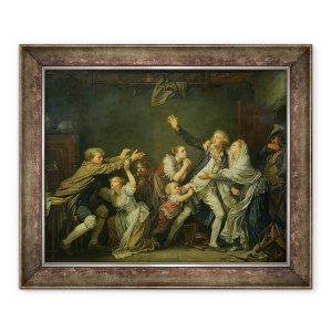 Tablou inramat - Jean Baptiste Greuze - Blestemul Tatalui sau Fiul Nerecunoscator, 50 x 60 cm