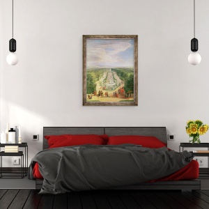 Tablou inramat - Jean-Baptiste Martin - Vedere Perspectiva a Grove de la Galerie des Antichitati de la Versailles, 60 x 80 cm - Img 3